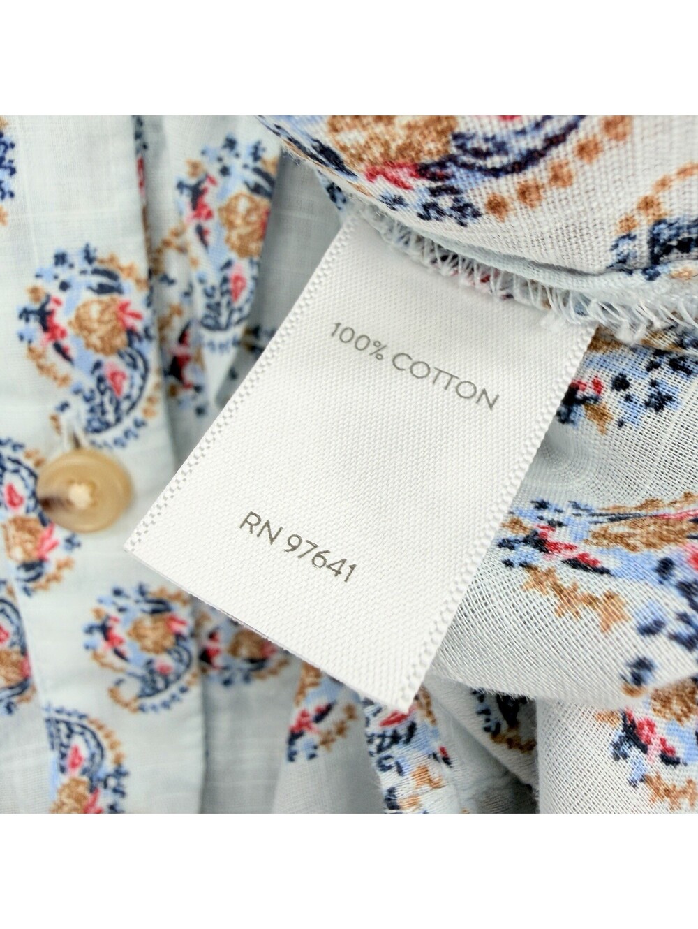 J Jill Top Large Blue Floral Madeira Pintuck Blouse 100% Cotton 3/4 Sleeve Women - Picture 9 of 9